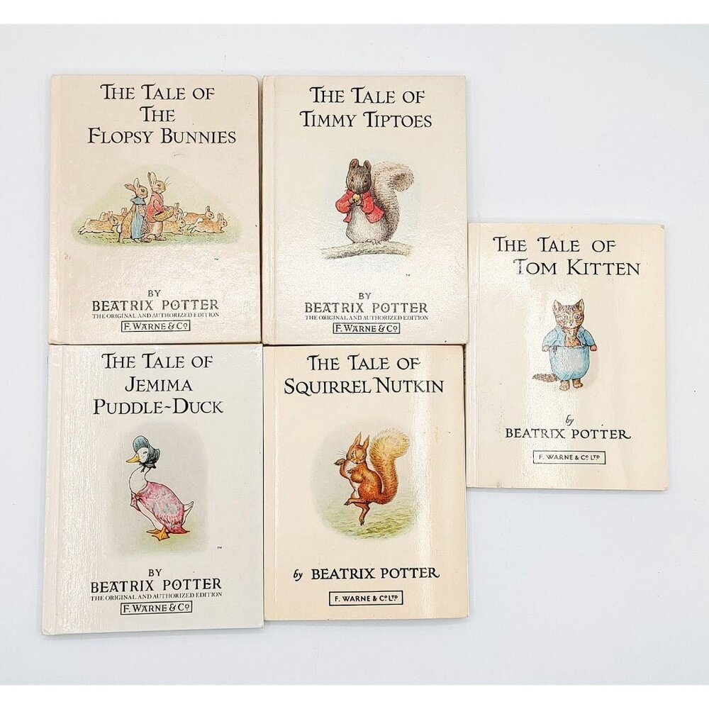 Lot of 5 1980's Beatrix Potter Books #2,8,9,10,12 Hardcovers & Softcovers